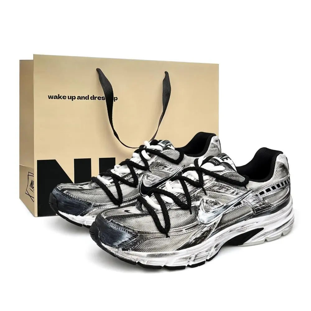 Nike Initiator Abrasion Resistant, Breathable, Lightweight Low top Casual Running Shoes Unisex White Gray Black