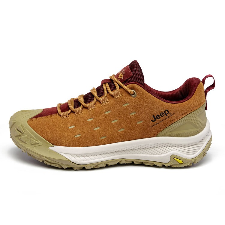 Jeep Cushioning Anti-Slip Wear-Resistant Breathable Lightweight Height Increasing Low-Top Outdoor Shoes Men's Brown