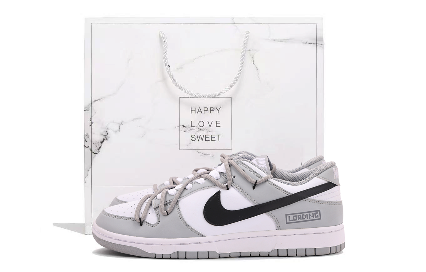 Nike Dunk Coverage Abrasion Resistant Low top Skateboard Shoes Unisex White Gray