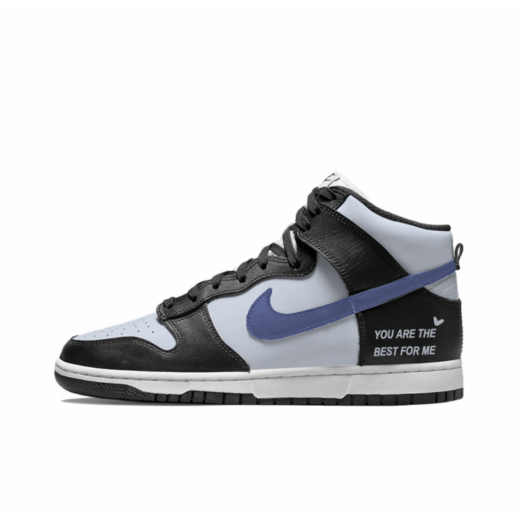 Nike Dunk Slip-Resistant High-Top Skateboard Shoes Men's Black White