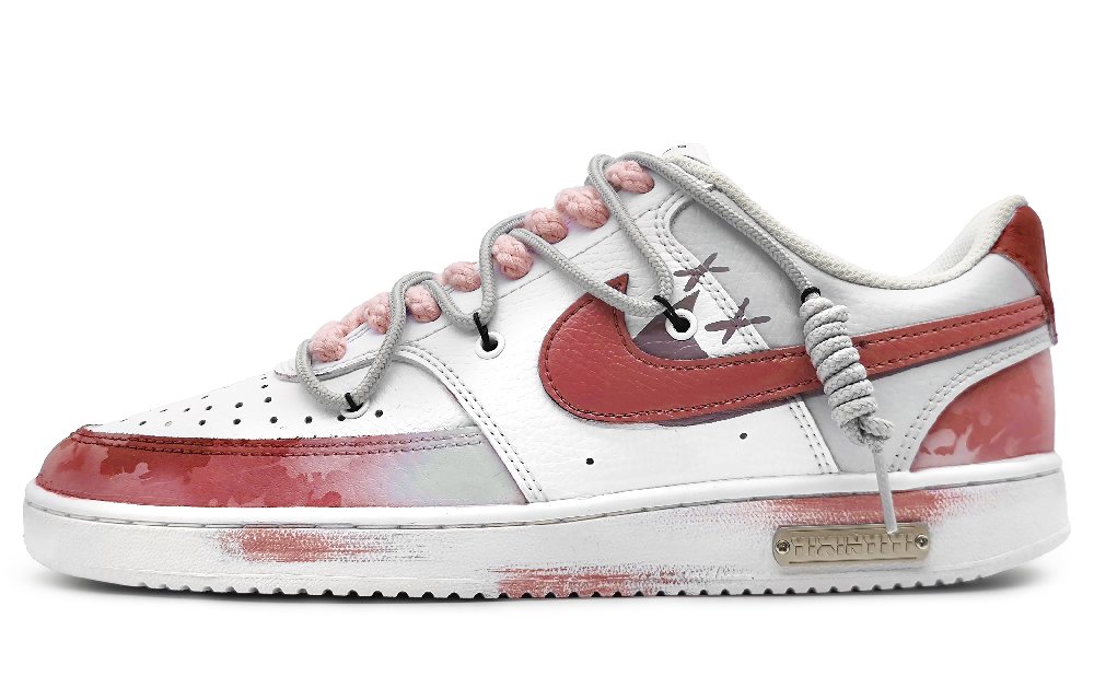 Nike Court Vision 1 Non-slip Lightweight Low-Top Skateboard Shoes Women's Red Gray