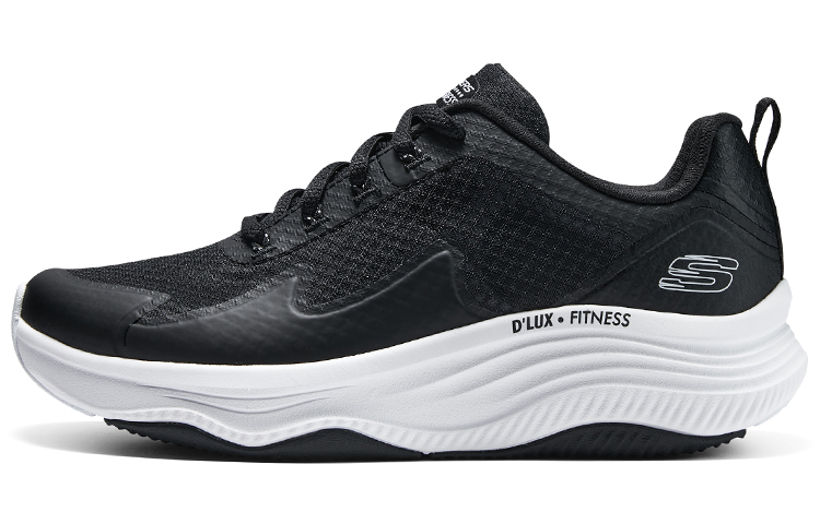 Skechers Sport D'Lu Low Top Casual Shoes Women's Black White