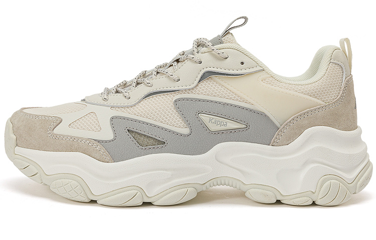 Kappa Cushioning Abrasion Resistant Breathable Coverage Low Top Chunky Sneakers Unisex Beige