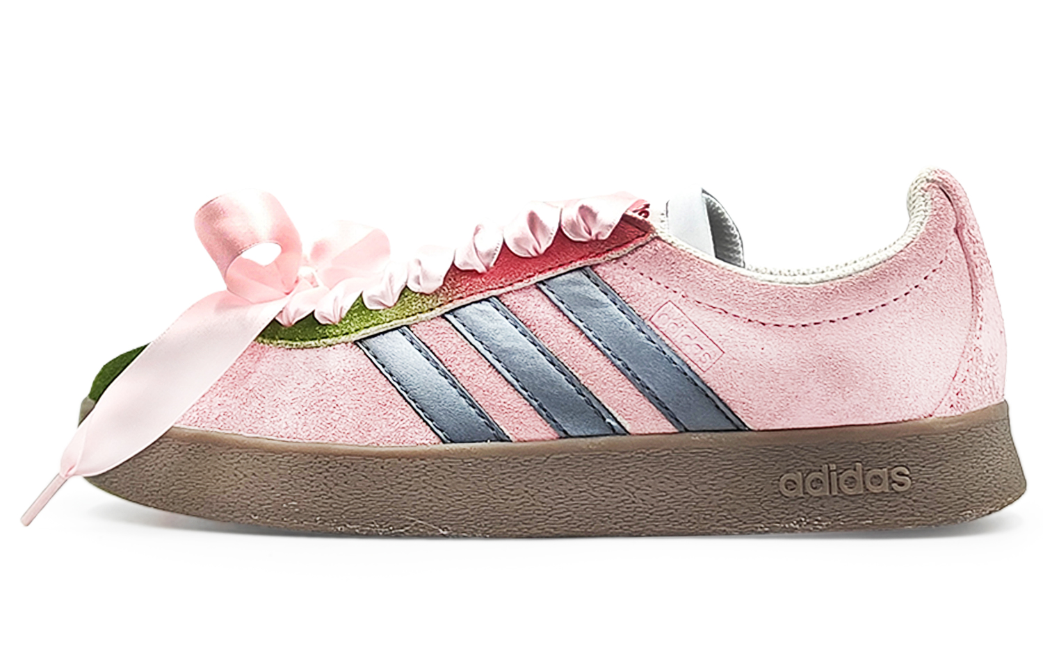 Adidas Neo VL Court Lifestyle Slip Resistant Cushioning Abrasion Resistant Low Top Skateboard Shoes Unisex Pink Green купить в интернет-магазине Yoocart с быстрой доставкой по России.