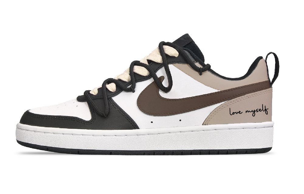 Nike Court Borough Low Puppy Fragment Low Top Skateboard Shoes GS Black Brown