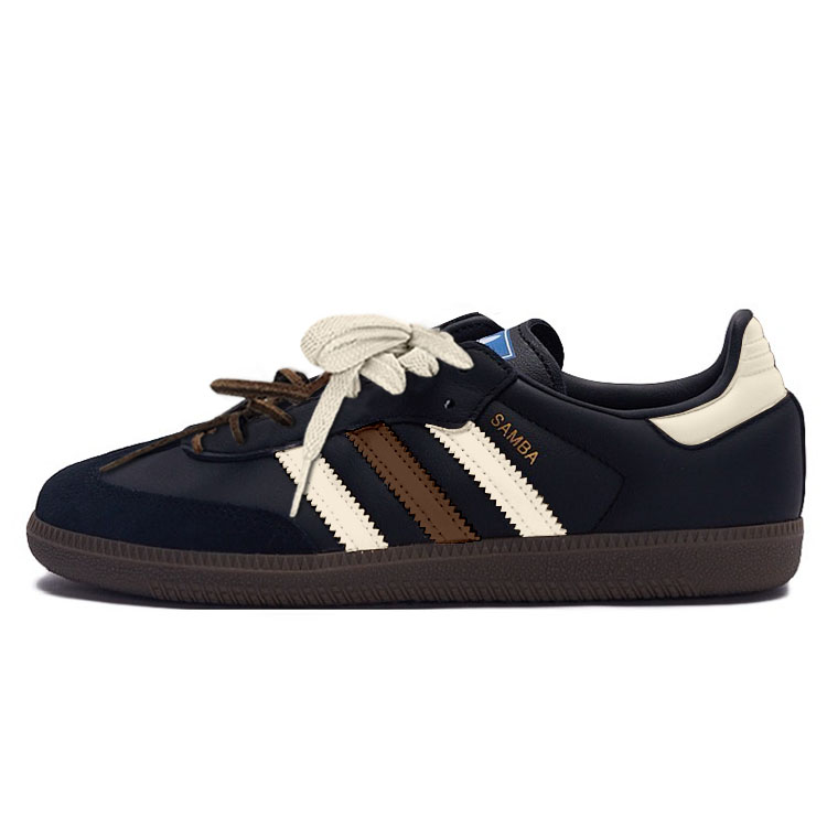 Adidas Originals SAMBA OG Slip Resistant Low Top Skateboard Shoes Unisex Beige Black