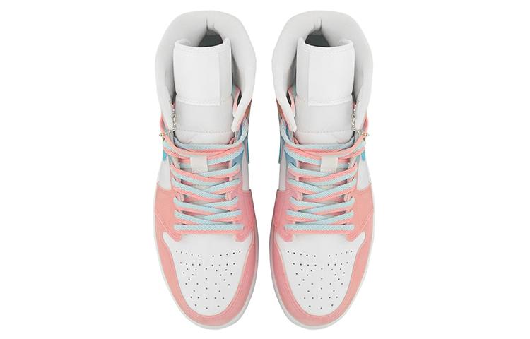 Jordan Air Jordan 1 Anti-Slip Wear-Resistant High-Top Vintage Basketball Shoes Men's Blue Pink купить в интернет-магазине Yoocart с быстрой доставкой по России.