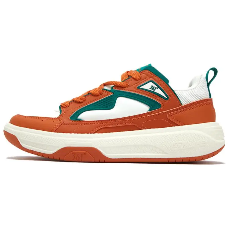 361° Anti Slip Wear Resistant Mid Top Skateboard Shoes Women's Orange White Green