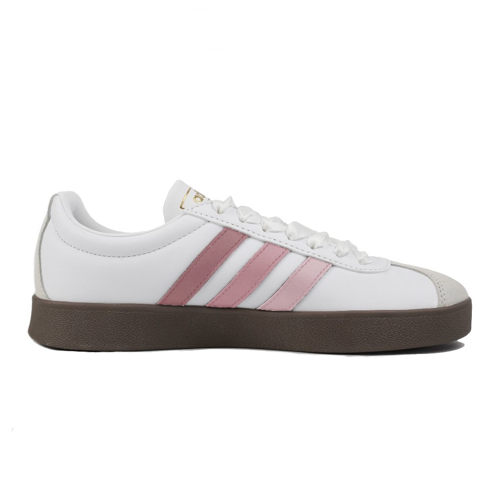 Adidas Neo VL Court 2.0 Barbie Kitten Non slip Lightweight Low Top Skateboard Shoes Unisex White Pink