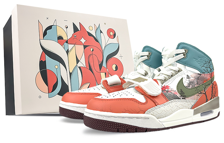 Jordan Legacy 312 High-Top Vintage Basketball Shoes Men's Orange White
