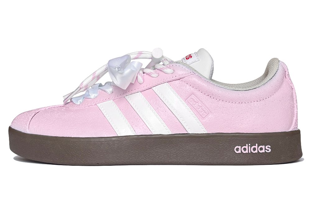Adidas VL COURT 2.0 Strawberry Yogurt Shock Absorbers Low Top Skateboard Shoes Unisex Pink