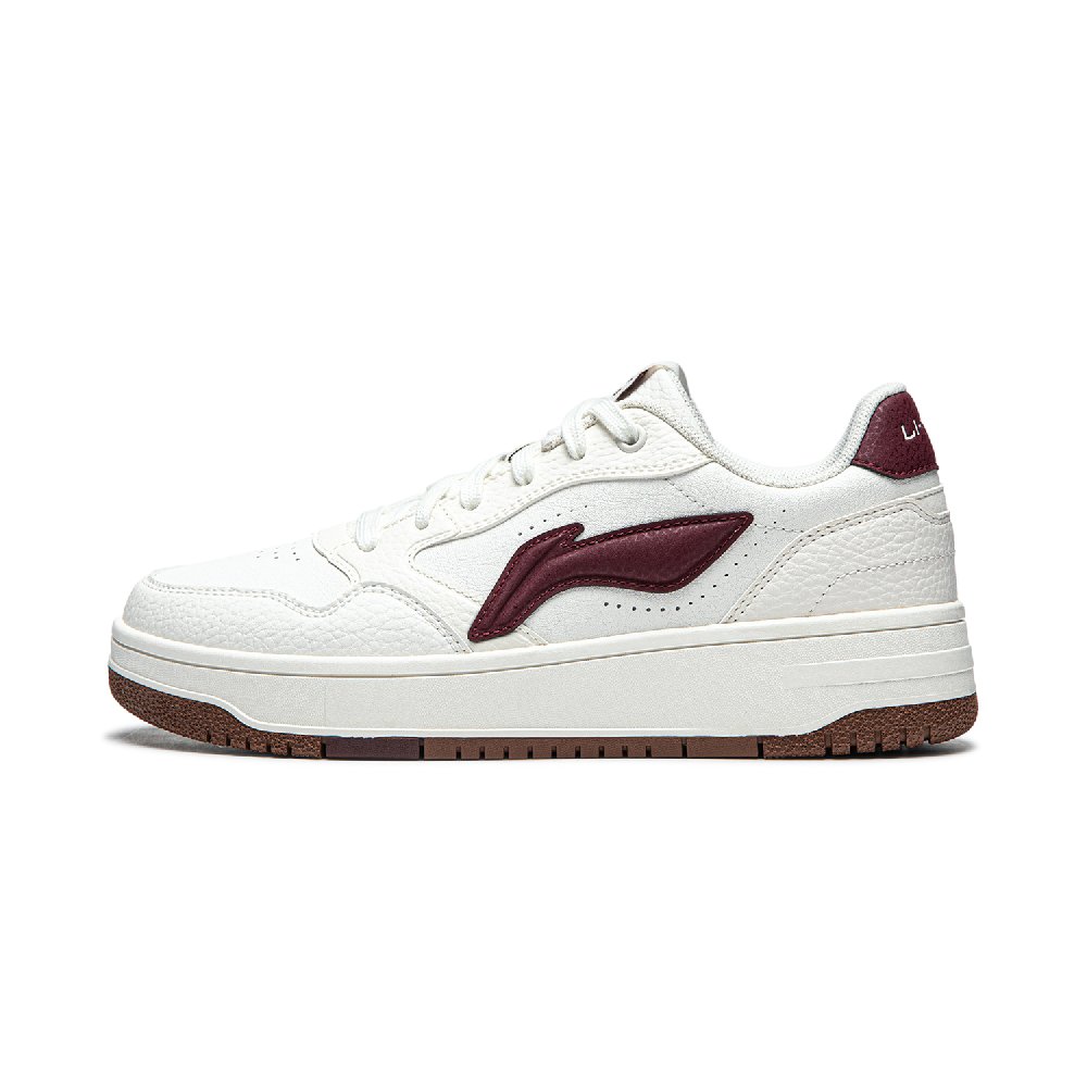 LiNing Tianji Soft Anti-Slip Wear-Resistant Lightweight Breathable Low-Top Skateboard Shoes Women's White Red