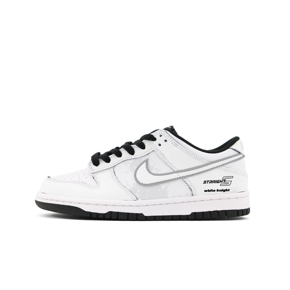 Nike Dunk Low Abrasion Resistant Low top Skateboard Shoes Unisex Gray White