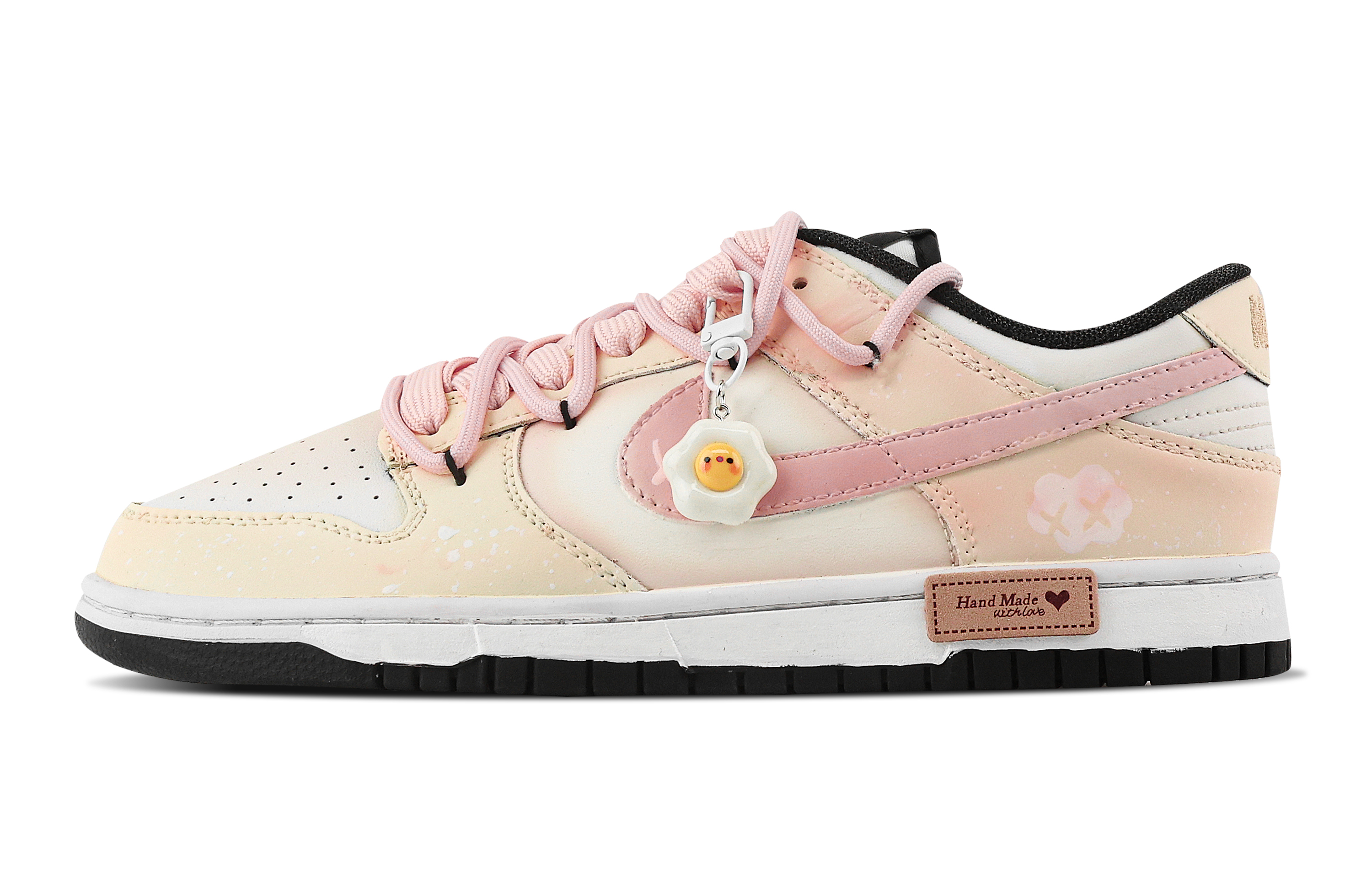 Nike Dunk Cream Cherry Blossom Slip Resistant Abrasion Resistant Low top Skateboard Shoes Unisex