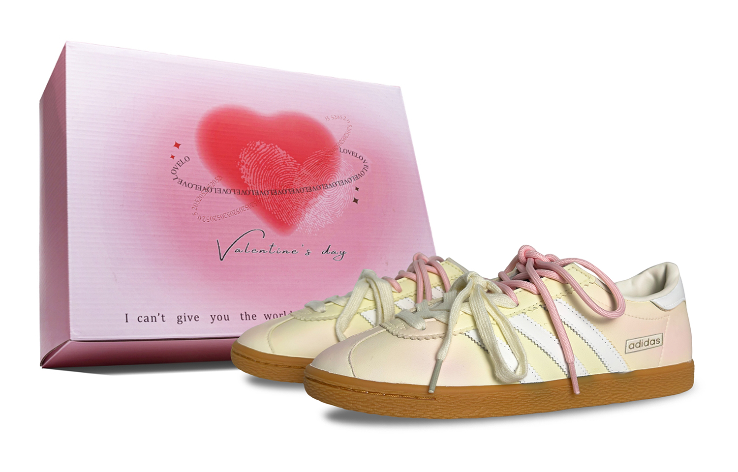 Adidas Originals Stadt First Encounter, Valentine's Special Box Cushioning Low top Skateboard Shoes Unisex Yellow Pink