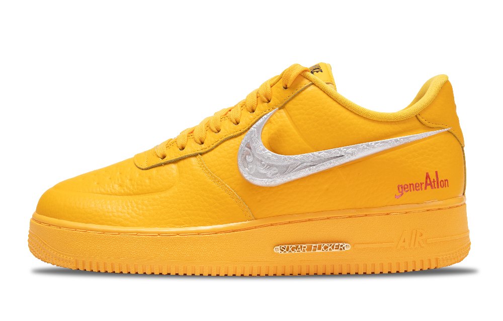Nike Air Force 1 Baroque Low-Top Skateboard Shoes Men's Yellow