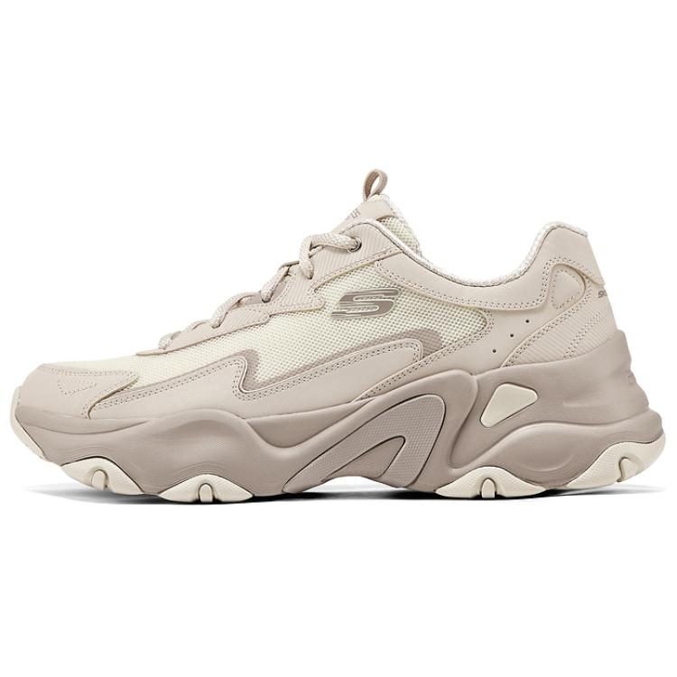 Skechers Shock Absorbers Abrasion Resistant Slip Resistant Low Top Chunky Sneakers Men's Beige