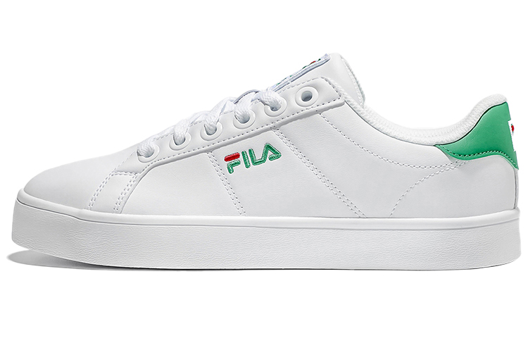 FILA Court Deluxe Skateboard Shoes Unisex White Green Korean Style