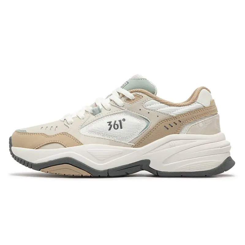 361° Sailing Series Wear-Resistant Slip-Resistant Low-Top Chunky Sneakers Women's White Beige