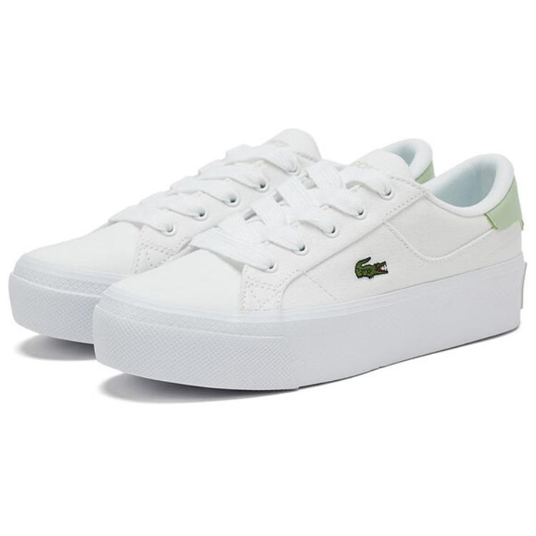 LACOSTE Slip-Resistant Low-Top Skateboard Shoes Women's White Green купить в интернет-магазине Yoocart с быстрой доставкой по России.