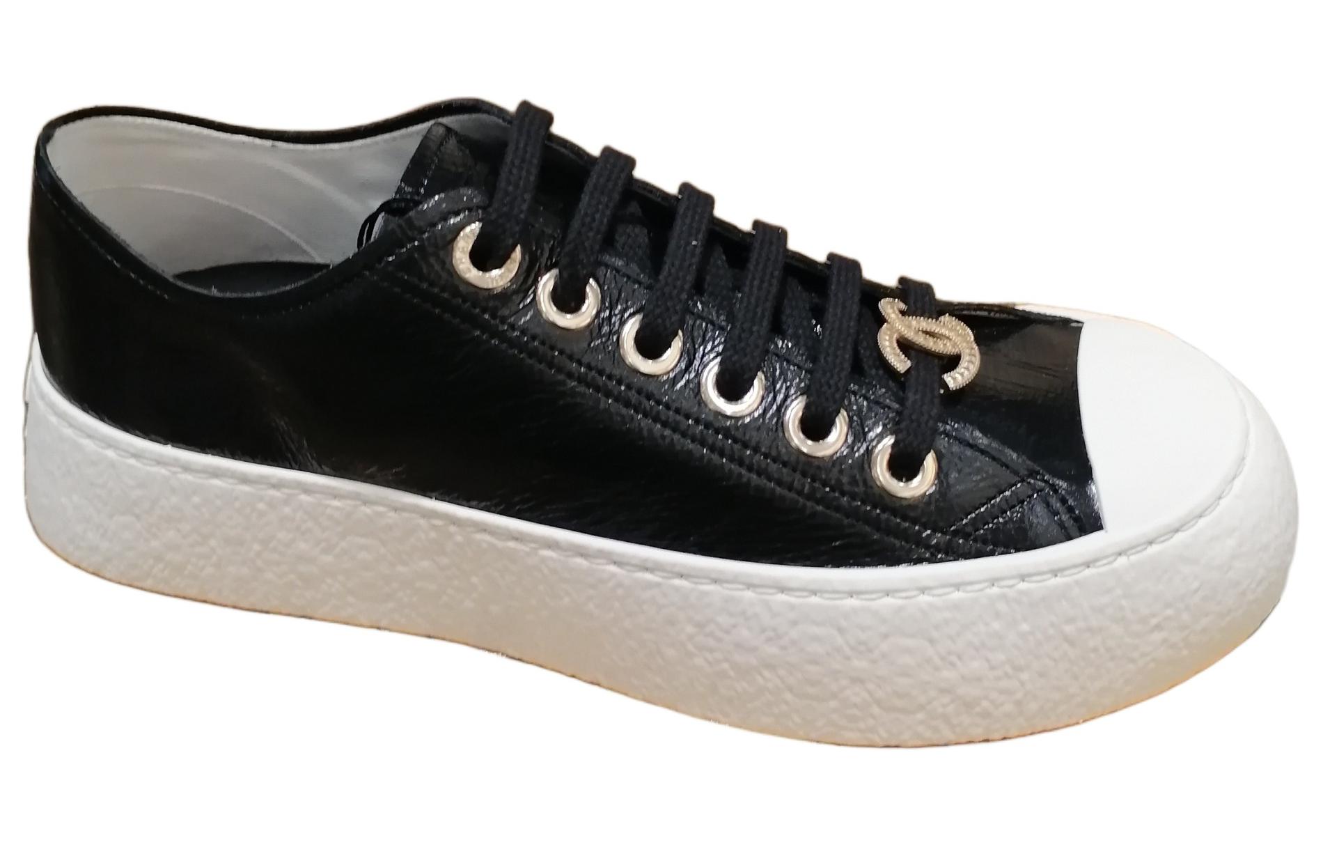 CHANEL Low Top Skateboard Shoes Women's Black