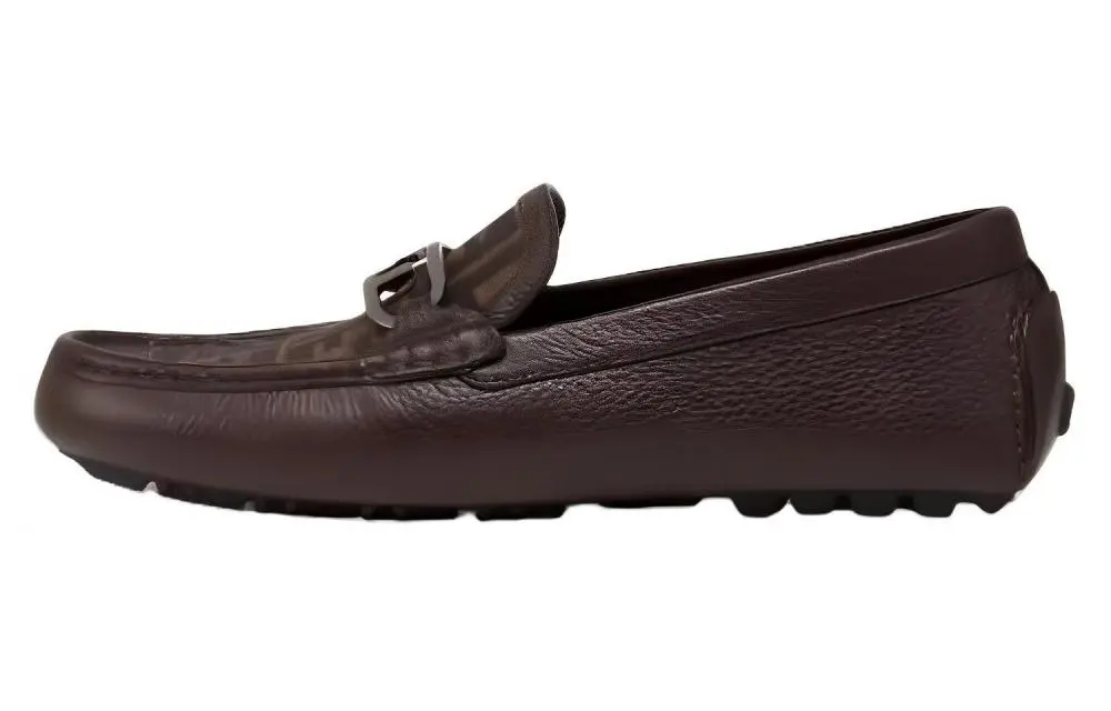 FENDI Logo Detailed Slip On Loafers
