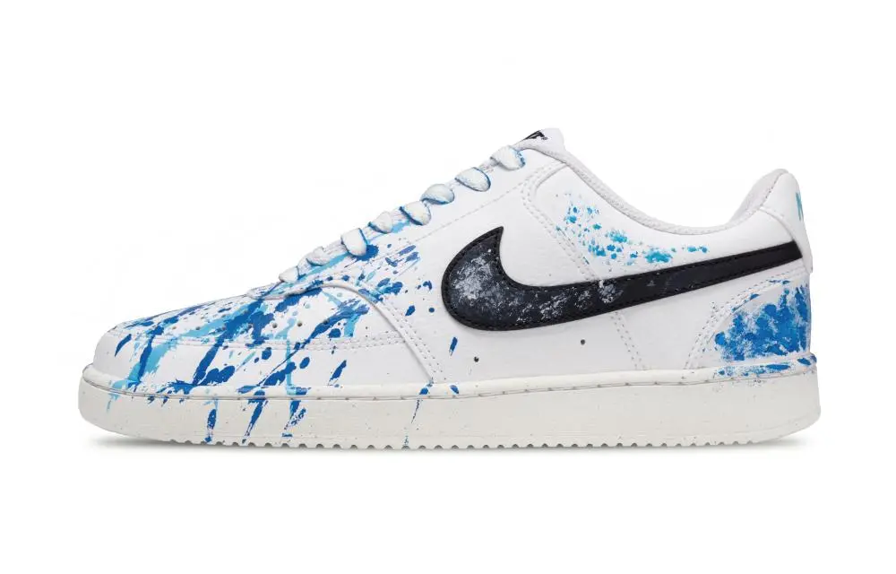 Nike Court Vision 1 Low top Skateboard Shoes Unisex White Blue