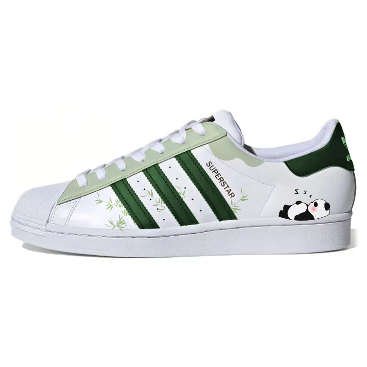 Adidas Originals SUPERSTAR Coverage Cushioning Water-Resistant Low-Top Skateboard Shoes Unisex White Green