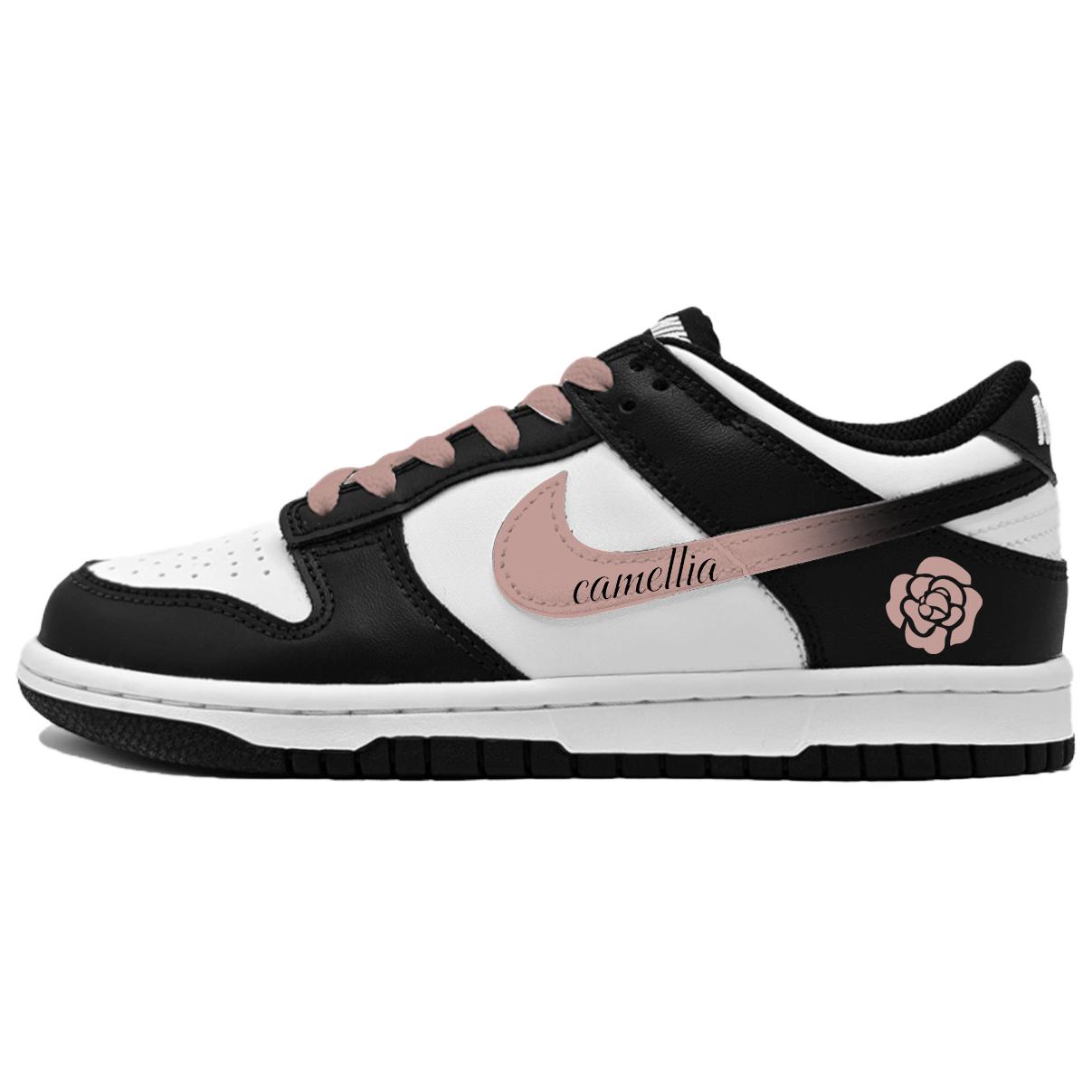Nike Dunk Cushioning, Wear Resistant Low top Skateboard Shoes Unisex Black Pink