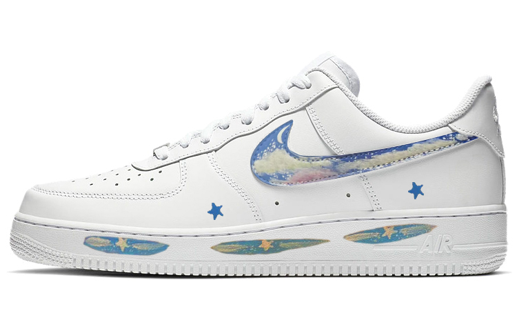 Nike Air Force 1 Slip-Resistant Cushioning Wear-Resistant Low-Top Skateboard Shoes Women's White Blue