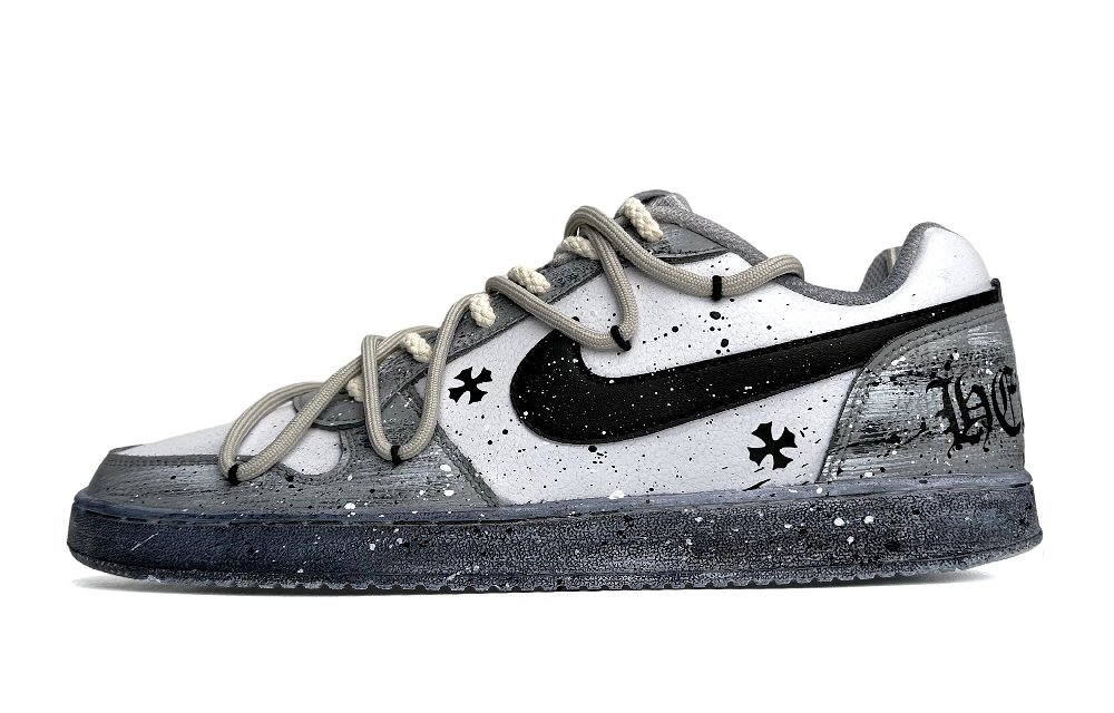 Nike EBERNON Low Low-Top Skateboard Shoes Men's Gray White Black