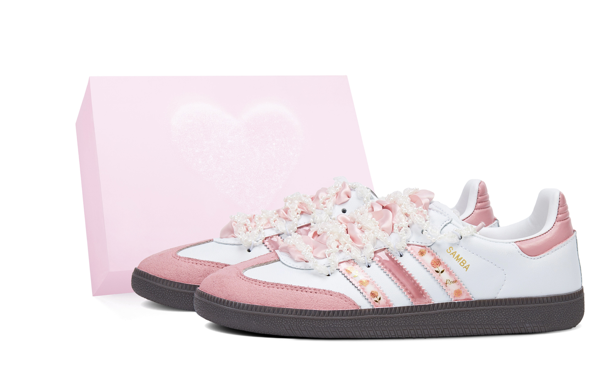 Adidas Originals SAMBA OG Lightweight Low top German Army Trainers Unisex White Pink