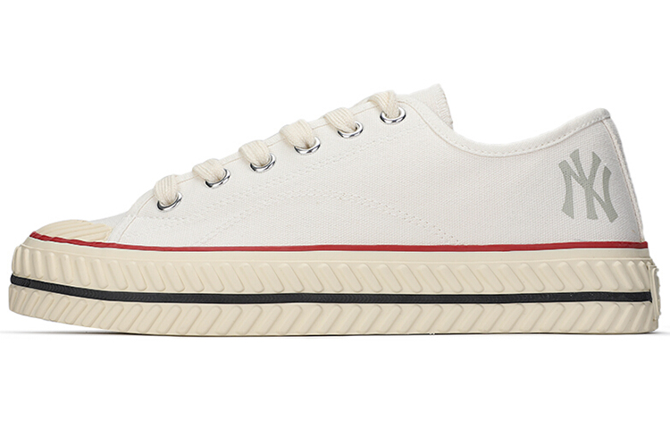 MLB Playball Anti-Slip Wear-Resistant Low-Top Canvas Shoes Unisex White