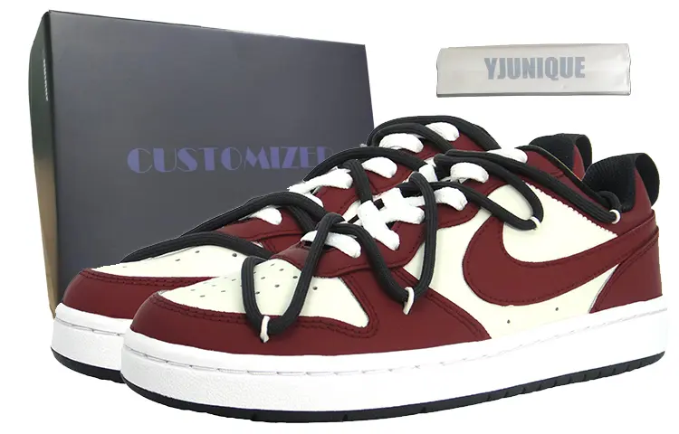 Nike Court Borough Transforming 110 Anti Slip Wear Resistant Low Top Skateboard Shoes Women's Red