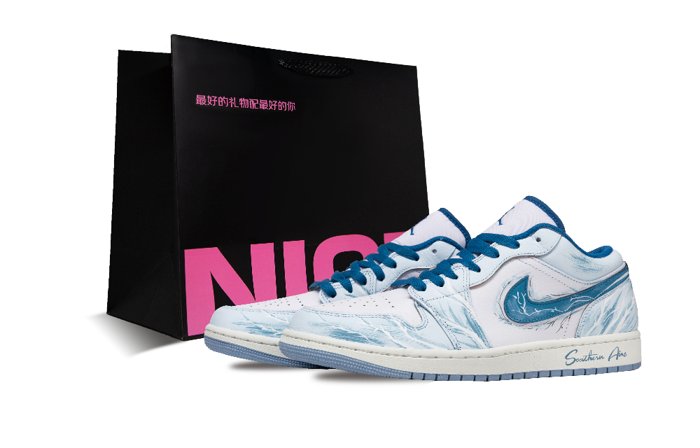 Jordan Air Jordan 1 Vintage Basketball Shoes Unisex Low top Blue, White