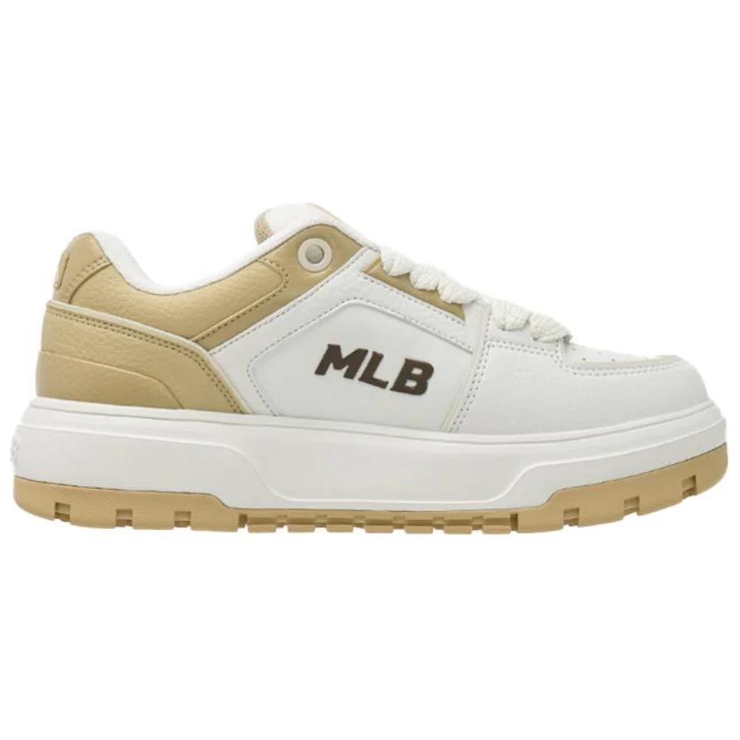 MLB Chunky Liner Anti-Slip Wear-Resistant Low-Top Skateboard Shoes Unisex White Yellow