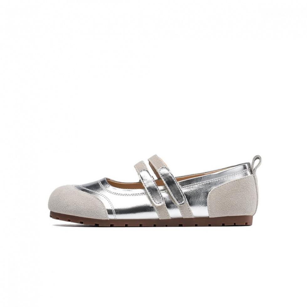 EBLAN Chunky Heel Mary Jane Shoes Women's Silver