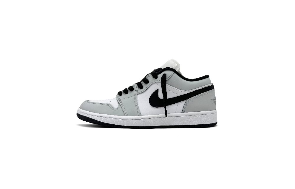 Jordan Air Jordan 1 Abrasion Resistant Low Top Vintage Basketball Shoes Unisex Gray White