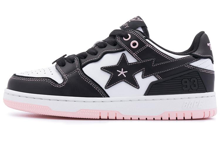 BAPY x A BATHING APE SK8 STA Stylish Skateboarding Shoes Women's Black White Pink