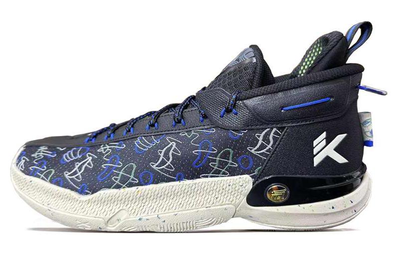 Anta KT9 Cushioning, Wear Resistant Mid Top Basketball Shoes Men's Dark Blue