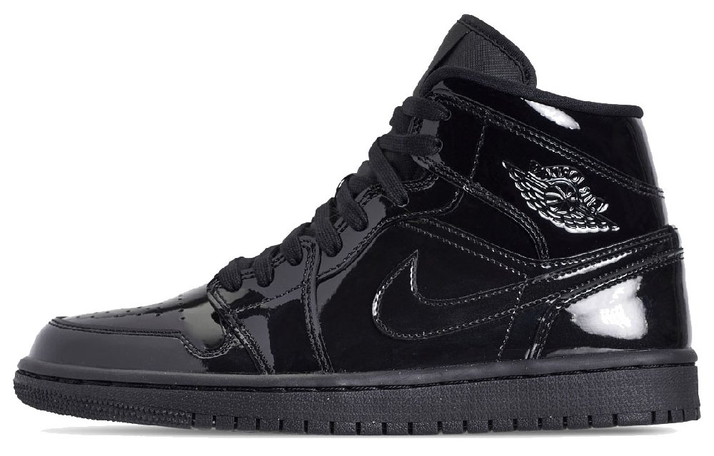 JORDAN 1 Mid Se Triple Black Patent Women's