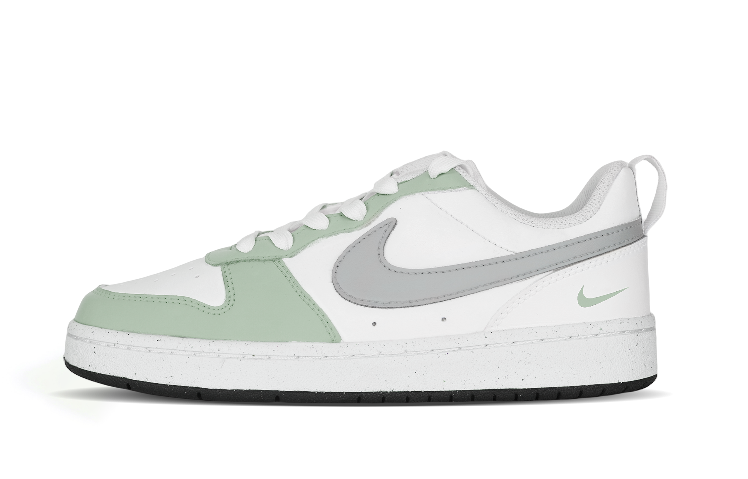 Nike Court Borough Morandi, Gray Green Double Hook Anti Slip Wear Resistant Low Top Skateboard Shoes GS White Green