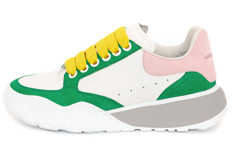 Alexander McQueen Court Anti Slip Wear Resistant Low Top Running Shoes Women's White Green