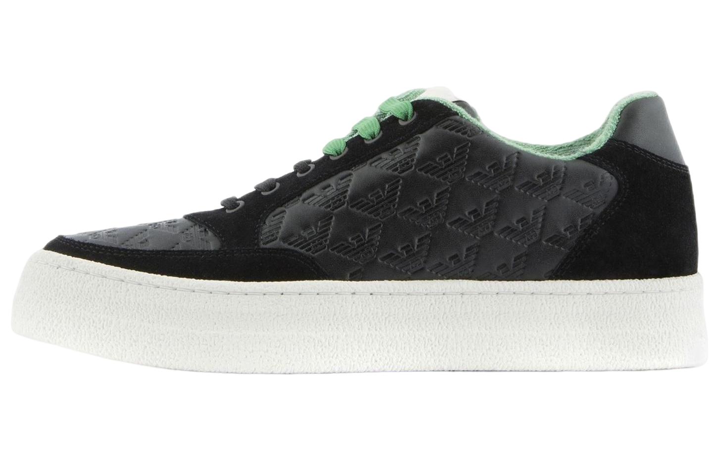 EMPORIO ARMANI Low top Stylish Skateboarding Shoes Men's Black