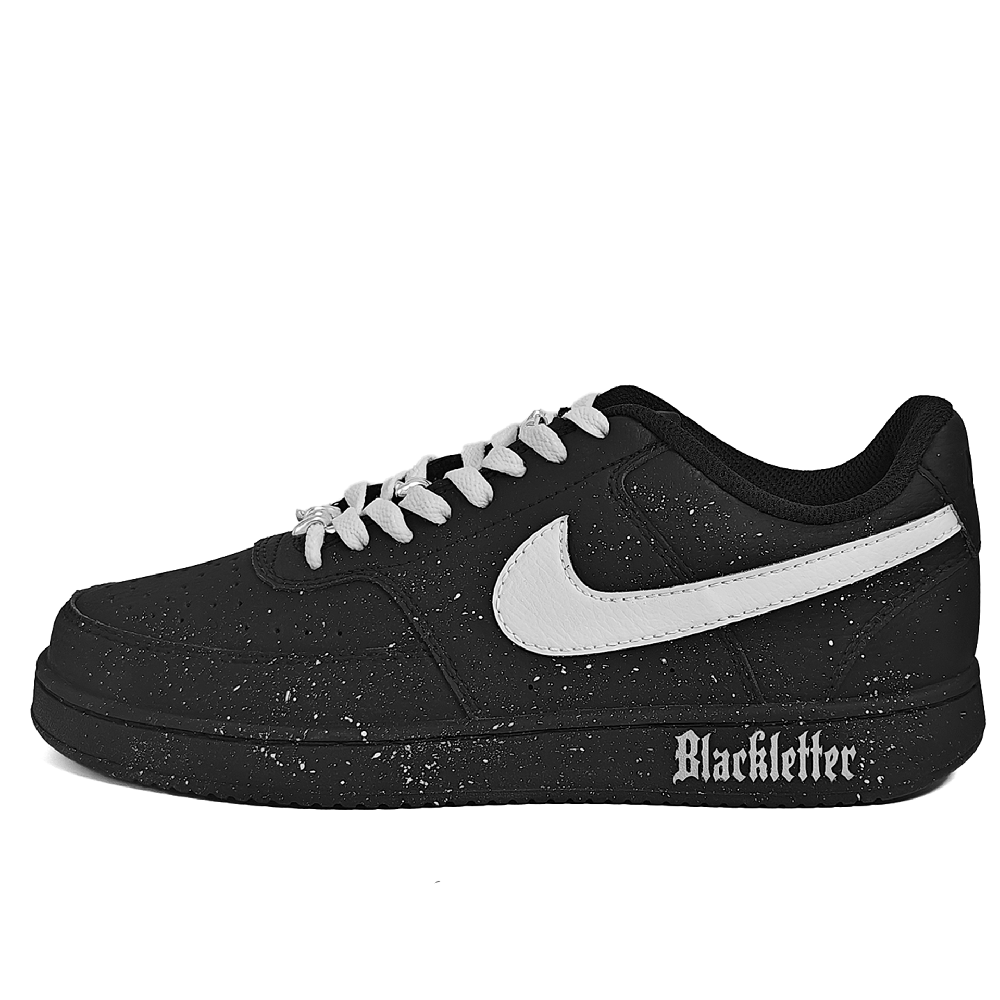 Nike Court Vision Low Anti-Slip And Wear-Resistant Lightweight Low-Top Skateboard Shoes Unisex Black White