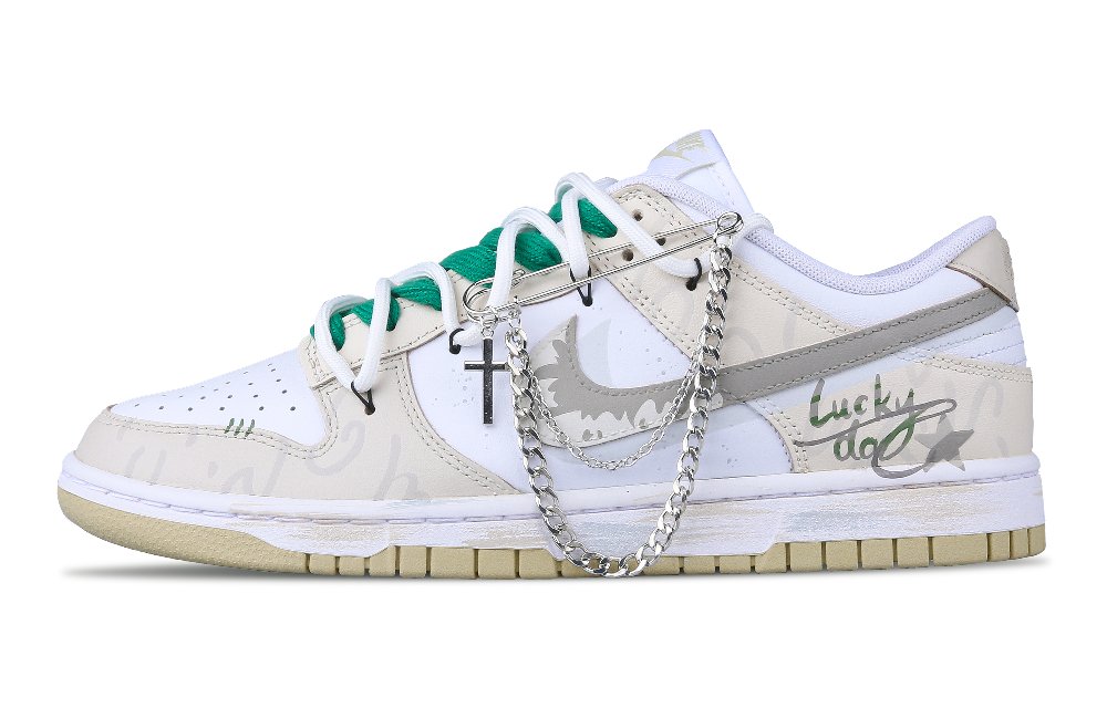 Nike Dunk SB Misty Forest Anti-Slip And Wear-Resistant Breathable Low-Top Skateboard Shoes Men's Vintage Gray Green
