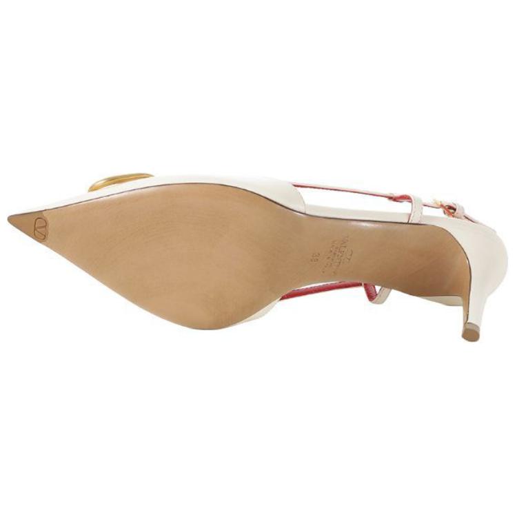 Valentino Vlogo High Heels 8cm Women's Ivory White