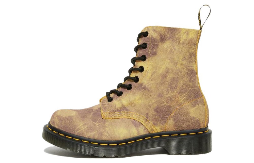 Dr.Martens 1460 Pascal Tie Dye Leather Lace Up Boots 'Burnt Yellow' Women's