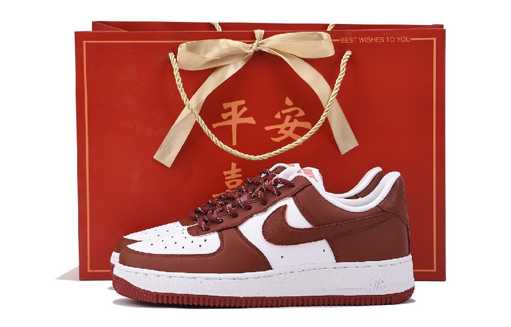 Nike Air Force 1 Anti Slip Wear Resistant Low Top Skateboard Shoes Unisex Red White