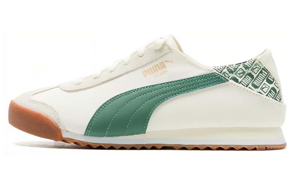 PUMA Roma Durable Breathable Low-Top Casual Running Shoes Unisex White Green